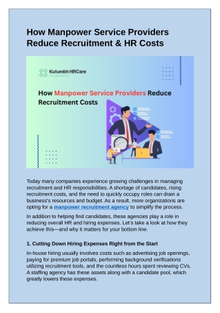 Kutumbh-HRCare-How-Manpower-Service-Providers-Reduce-Recruitment-HR-Costs