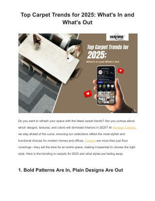 Top Carpet Trends for 2025: What's In and What's Out