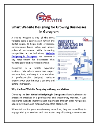 Smart Website Designing for Growing Businesses in Gurugram