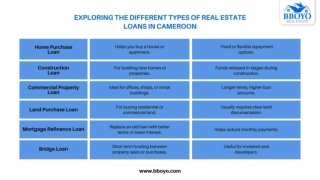 EXPLORING THE DIFFERENT TYPES OF REAL ESTATE LOANS IN CAMEROON