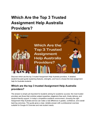 Which Are the Top 3 Trusted Assignment Help Australia Providers (1)