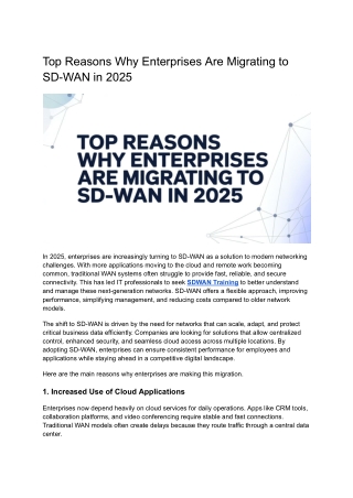 Top Reasons Why Enterprises Are Migrating to SD-WAN in 2025