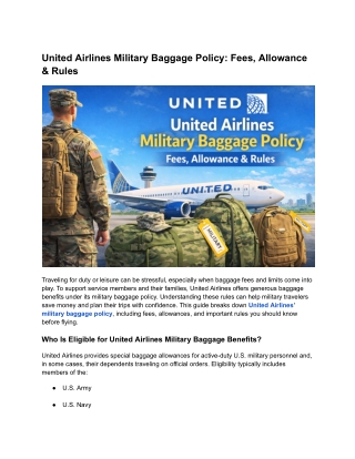 United Airlines Military Baggage Policy_ Fees, Allowance & Rules