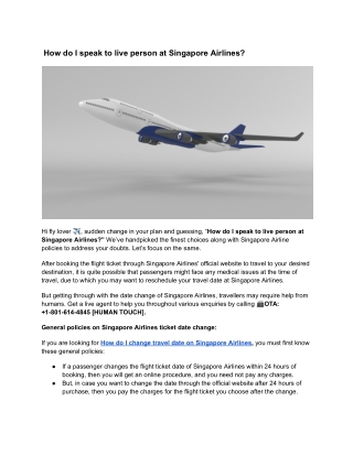 _How do I speak to live person at Singapore Airlines_