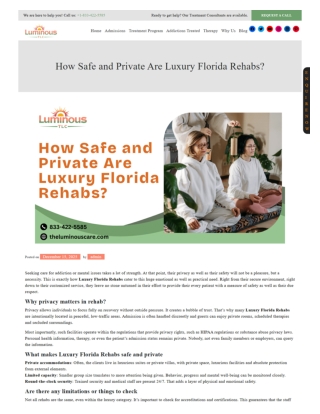 How Safe and Private Are Luxury Florida Rehabs