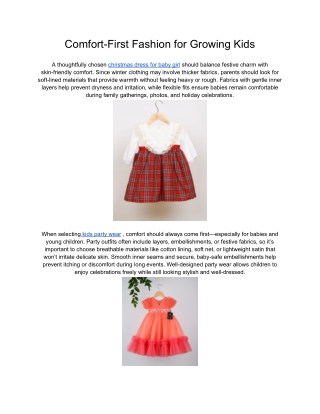 Comfort-First Fashion for Growing Kids