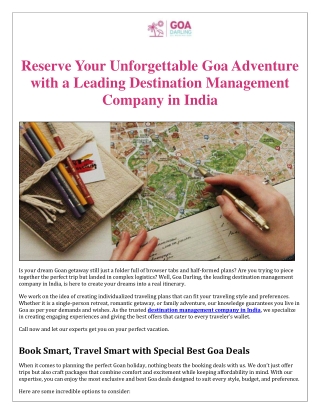 Destination Management Company in India