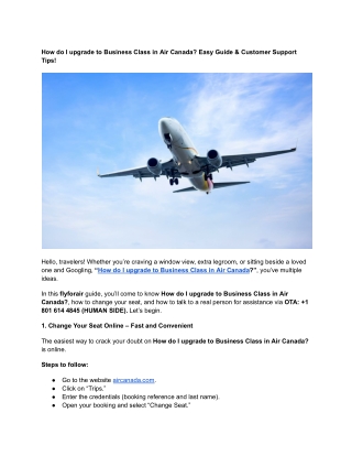 How do I upgrade to Business Class in Air Canada_ Easy Guide