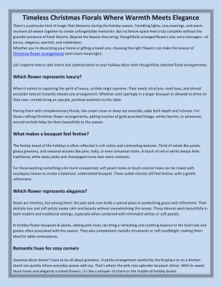Timeless Christmas Florals Where Warmth Meets Elegance