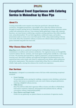 Exceptional Event Experiences with Catering Service in Molendinar by Khao Piyo