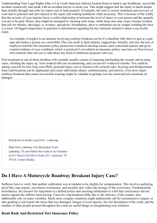Can I Look For Settlement For A Bike Roadway Breakout Injury?