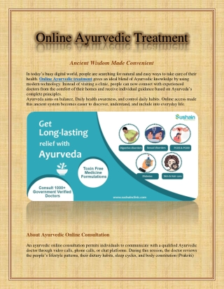 Experience Online Ayurvedic Treatment with Expert Ayurvedic Doctor Consultation