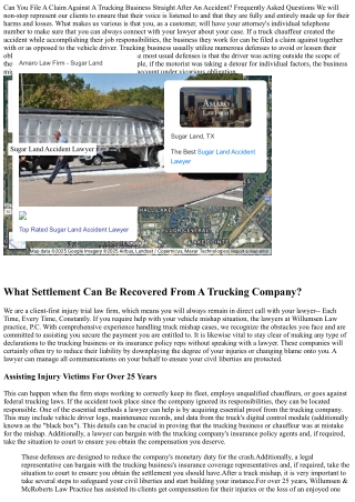 Can You Sue A Trucking Business Straight After A Crash? Faqs