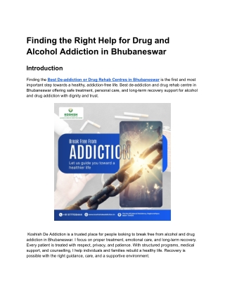 Drug and Alcohol Addiction