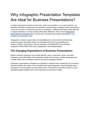 Why Infographic Presentation Templates Are Ideal for Business Presentations