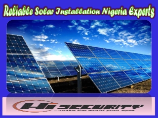 Reliable Solar Installation Nigeria Experts