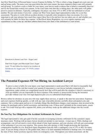 How Much Does An Accident Attorney Expense In Dallas, Tx?