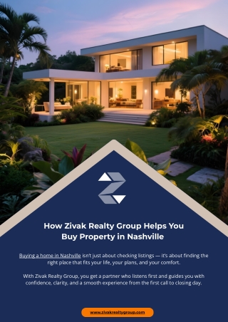 How Zivak Realty Group Helps You Buy Property in Nashville