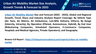 Urban Air Mobility Market Size Analysis, Growth Trends & Forecast to 2033