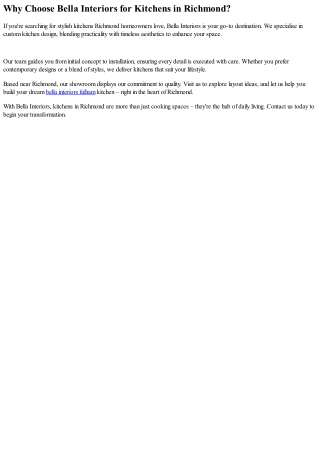 Elegant Kitchens Richmond – Crafted for Your Home