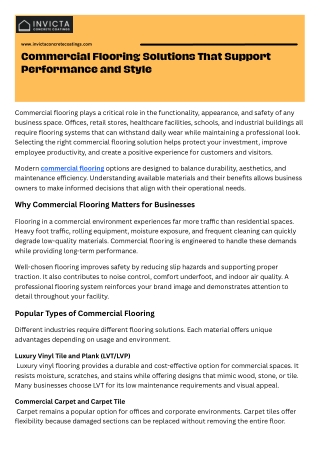 Commercial Flooring Solutions That Support Performance and Style