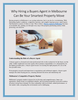 Why Hiring a Buyers Agent in Melbourne Can Be Your Smartest Property Move