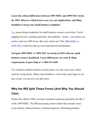 1099-MISC vs 1099-NEC_ Small Business Tax Guide 2025 _ Complete Handbook