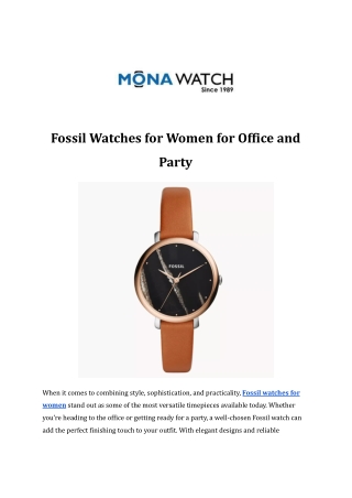 Fossil Watches for Women for Office and Party
