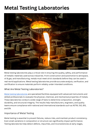 Metal Testing Laboratories