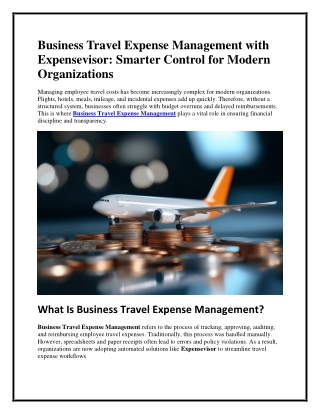 Business Travel Expense Management with Expensevisor