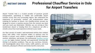 Professional Chauffeur Service in Oslo for Airport Transfers