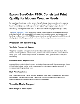 Epson SureColor P700