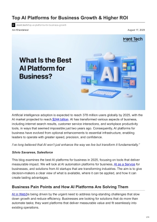 ment.tech-Top AI Platforms for Business Growth  Higher ROI