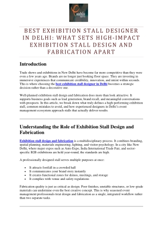 Best Exhibition Stall Designer in Delhi