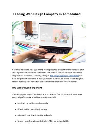 Leading Web Design Company In Ahmedabad
