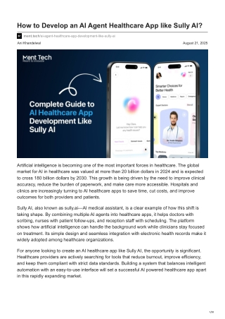 ment.tech-How to Develop an AI Agent Healthcare App like Sully AI