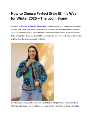 How to Choose Perfect Style Ethnic Wear for Winter 2026 – The Loom Brand