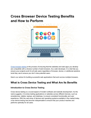 Cross Browser Device Testing