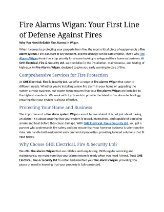 1. Fire Alarms Wigan Your First Line of Defense Against Fires