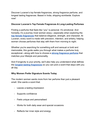 Exploring Luxury Perfume Brands in India: From Fresh Florals to Deep Tobacco Sce