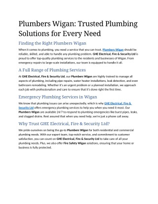 3. Plumbers Wigan Trusted Plumbing Solutions for Every Need