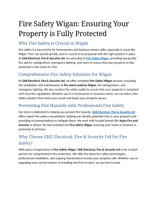 4. Fire Safety Wigan Ensuring Your Property is Fully Protected