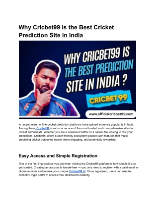 Why Cricbet99 is the Best Cricket Prediction Site in India (2)