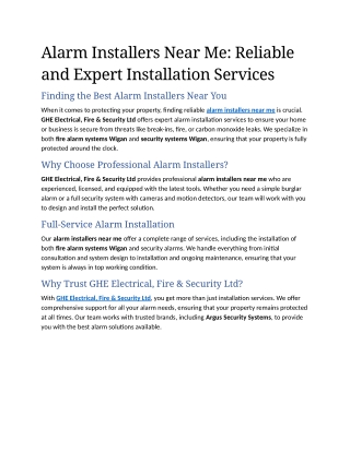 10. Alarm Installers Near Me Reliable and Expert Installation Services