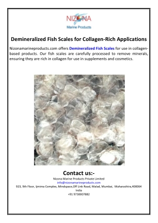 Demineralized Fish Scales for Collagen-Rich Applications