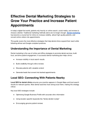 Effective Dental Marketing Strategies to Grow Your Practice and Increase Patient