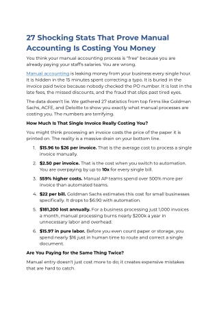 27 Shocking Stats That Prove Manual Accounting Is Costing You Money