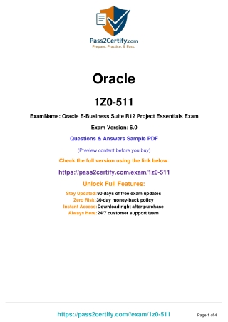 Oracle 1Z0‑511 Exam – Oracle SQL Fundamentals II
