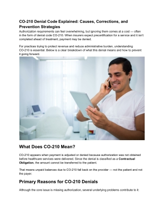 CO-210 Denial Code Explained_ Causes, Corrections, and Prevention Strategies