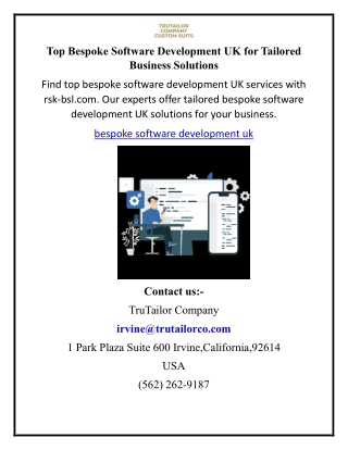 Top Bespoke Software Development UK for Tailored Business Solutions